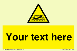 Custom Warning strong river flows